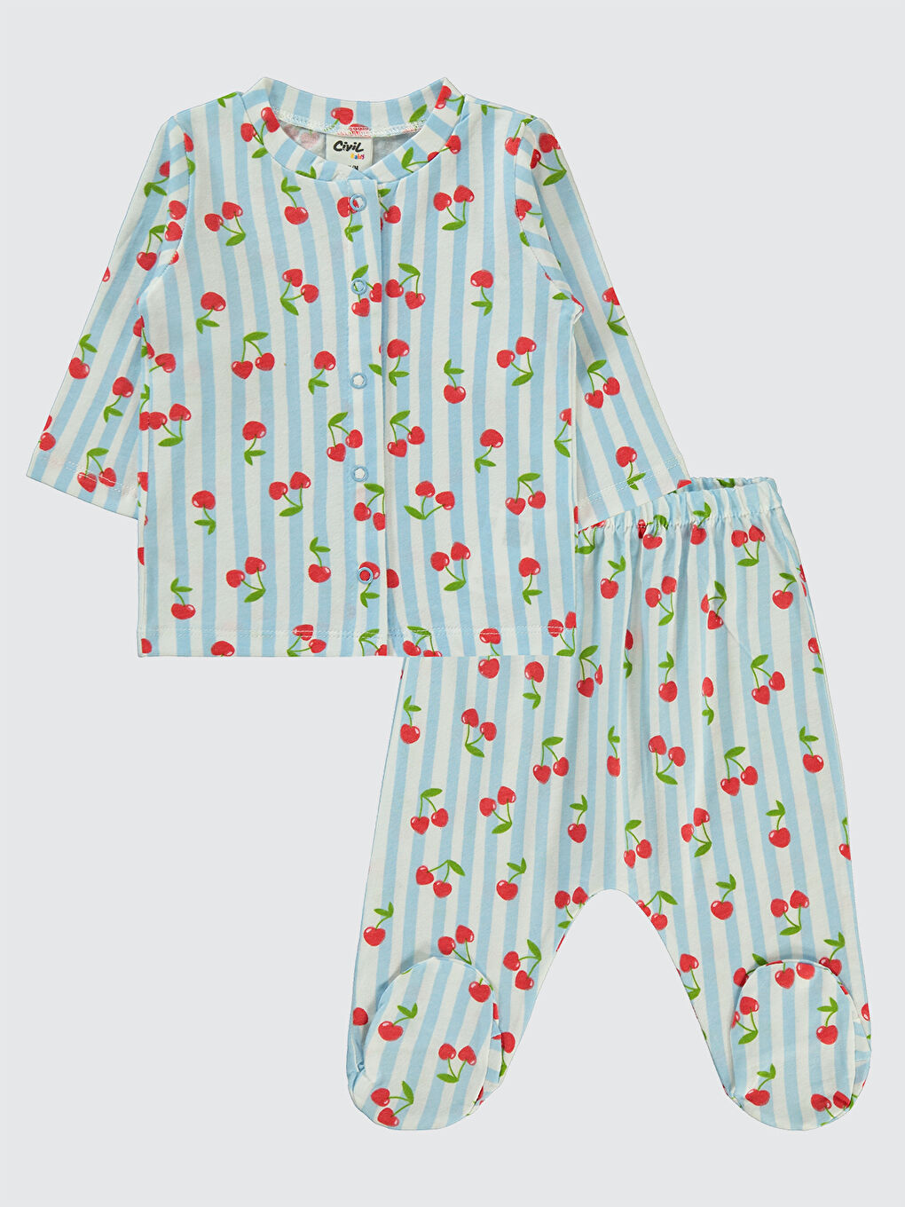 Civil Baby Kız Bebek Pijama Takımı 1-6 Ay Mavi