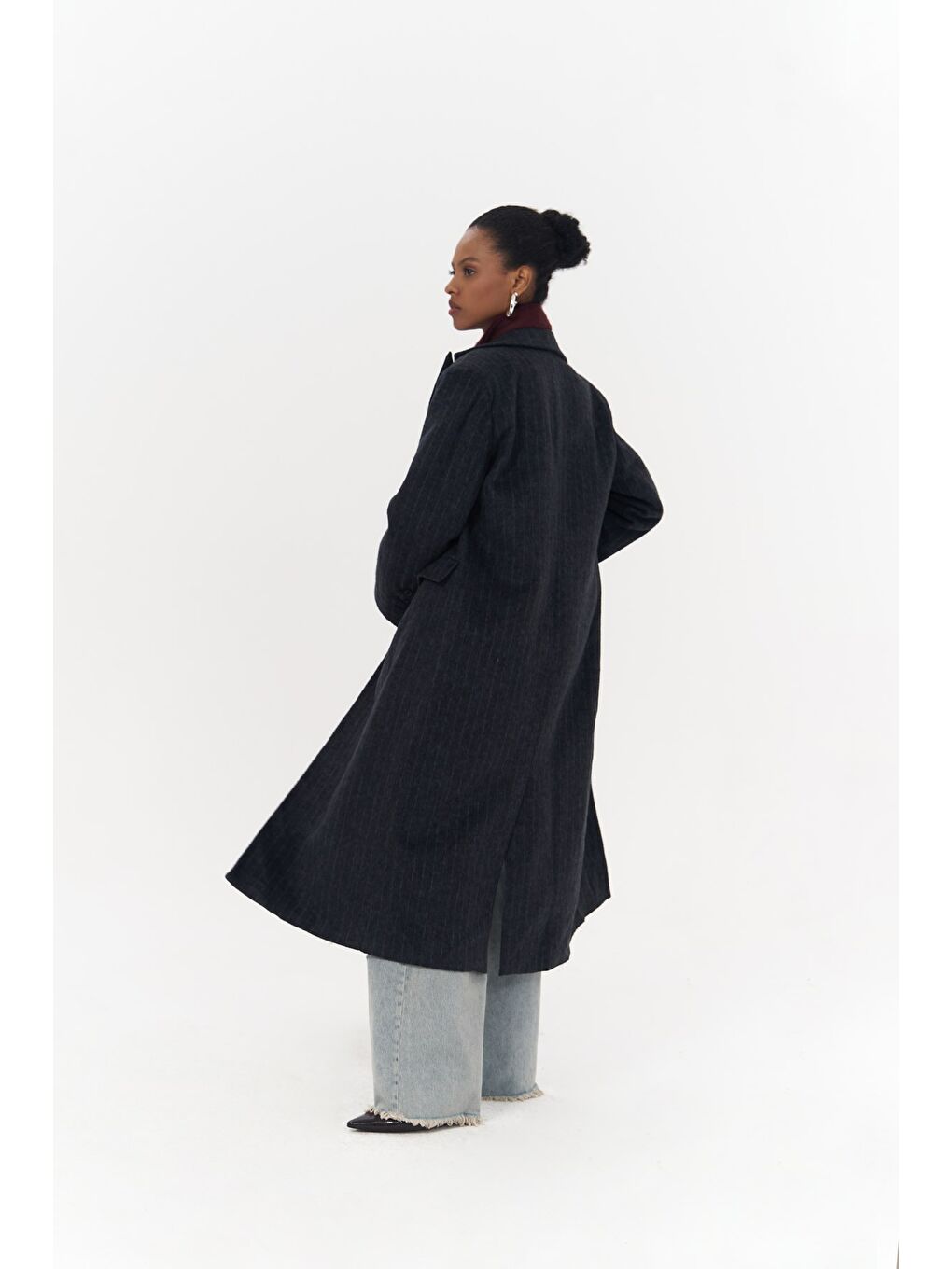 Gasadalur Çizgili Lacivert Masculine Kaban-1