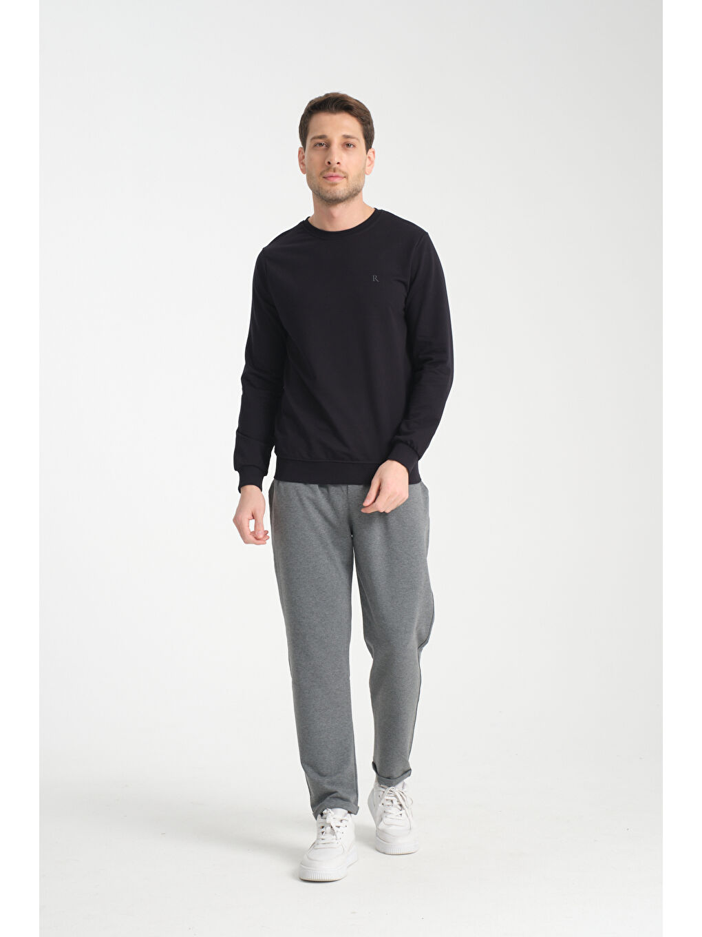 Lacivert Erkek Uzun Kol Bisiklet Yaka Sweatshirt 3206