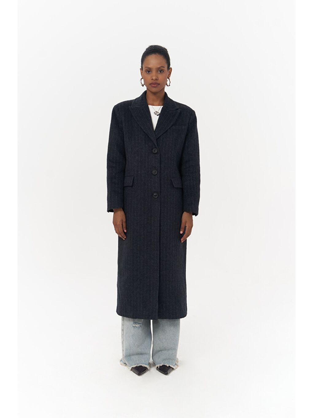 Gasadalur Çizgili Lacivert Masculine Kaban-2