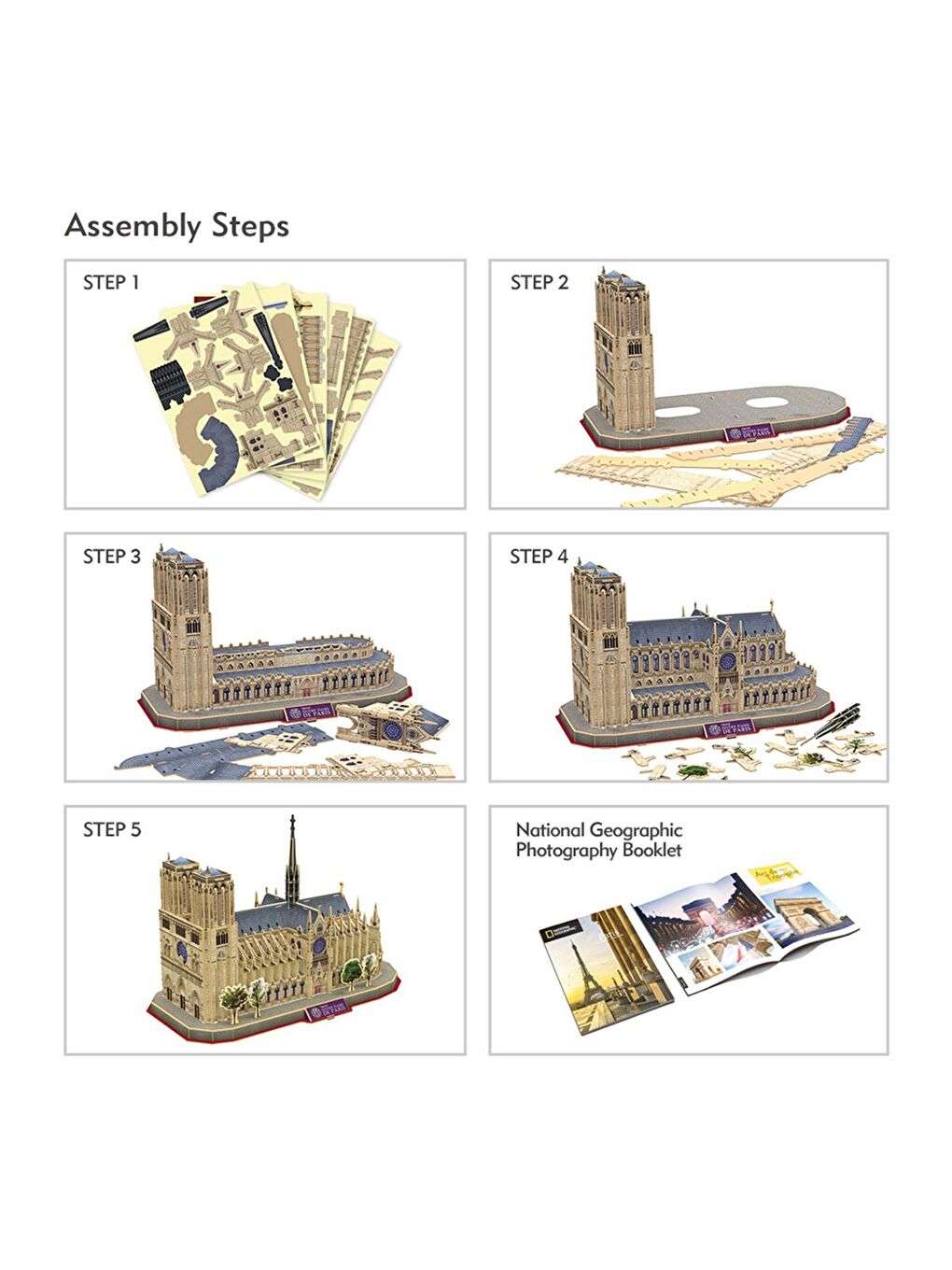 3D Puzzle National Geographic Serisi - Notre Dame de Paris-2