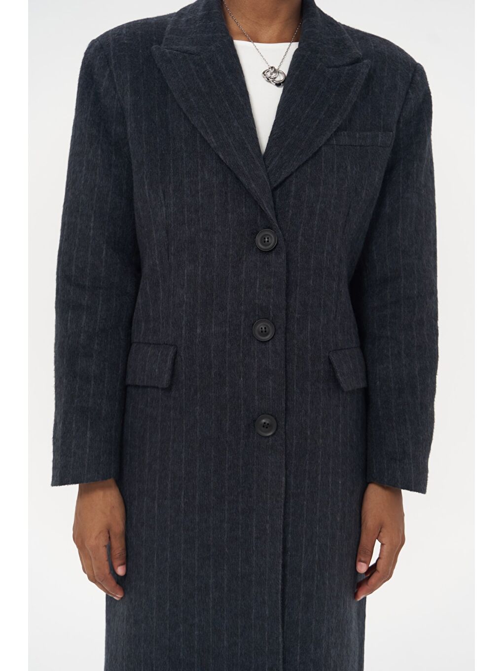 Gasadalur Çizgili Lacivert Masculine Kaban-4