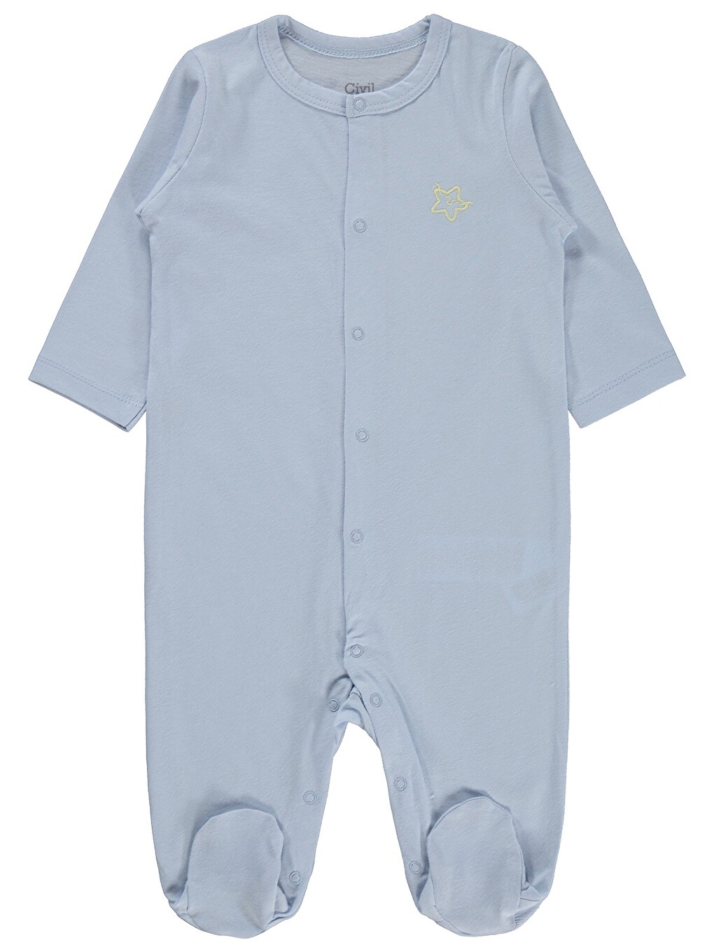 Baby Yıldız Nakışlı 1-9 Ay Tulum - Mavi