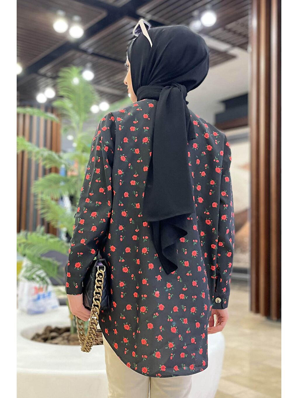 Gömlek Yaka Kadın Siyah Gömlek - 11385-4