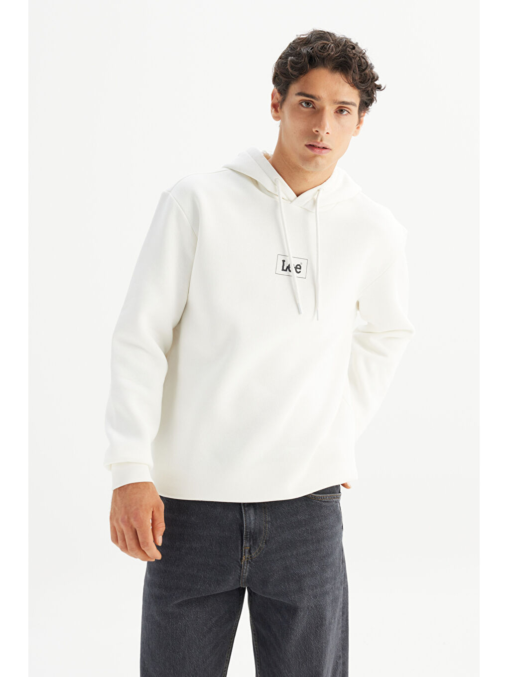 Ekru Regular Fit Kapüşonlu Sweatshirt-2