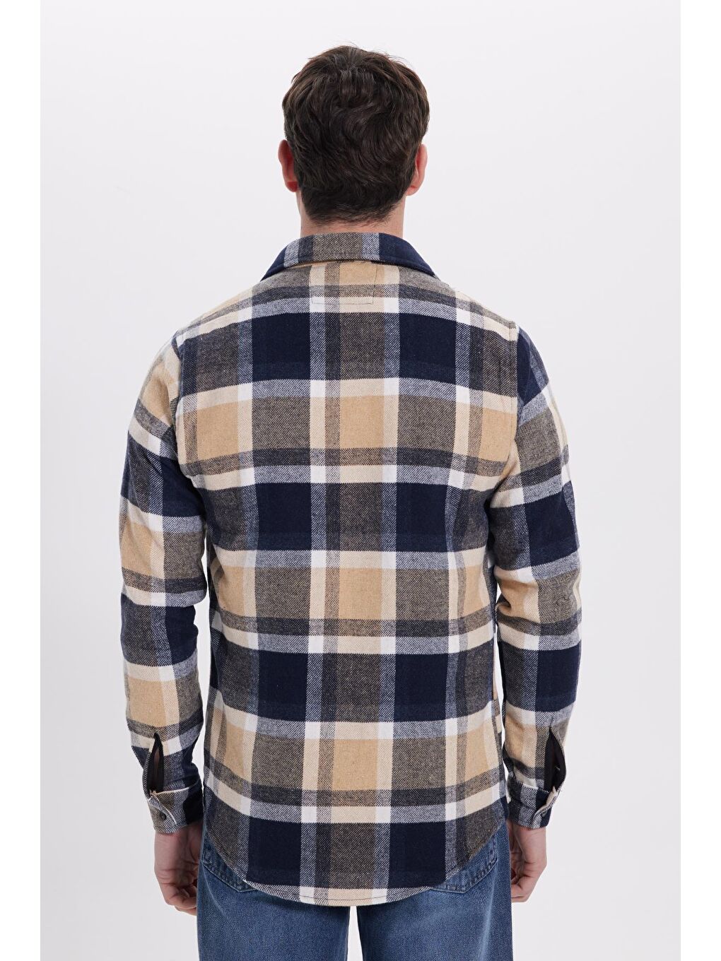 Karışık Erkek Slim Fit Dar Kesim Kareli Kışlık Oduncu Gömlek-5