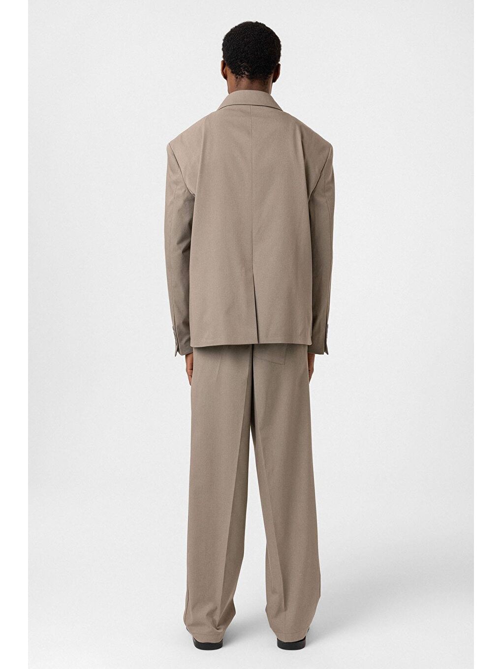 Tek Düğme Oversize Takım Elbise Haki-6