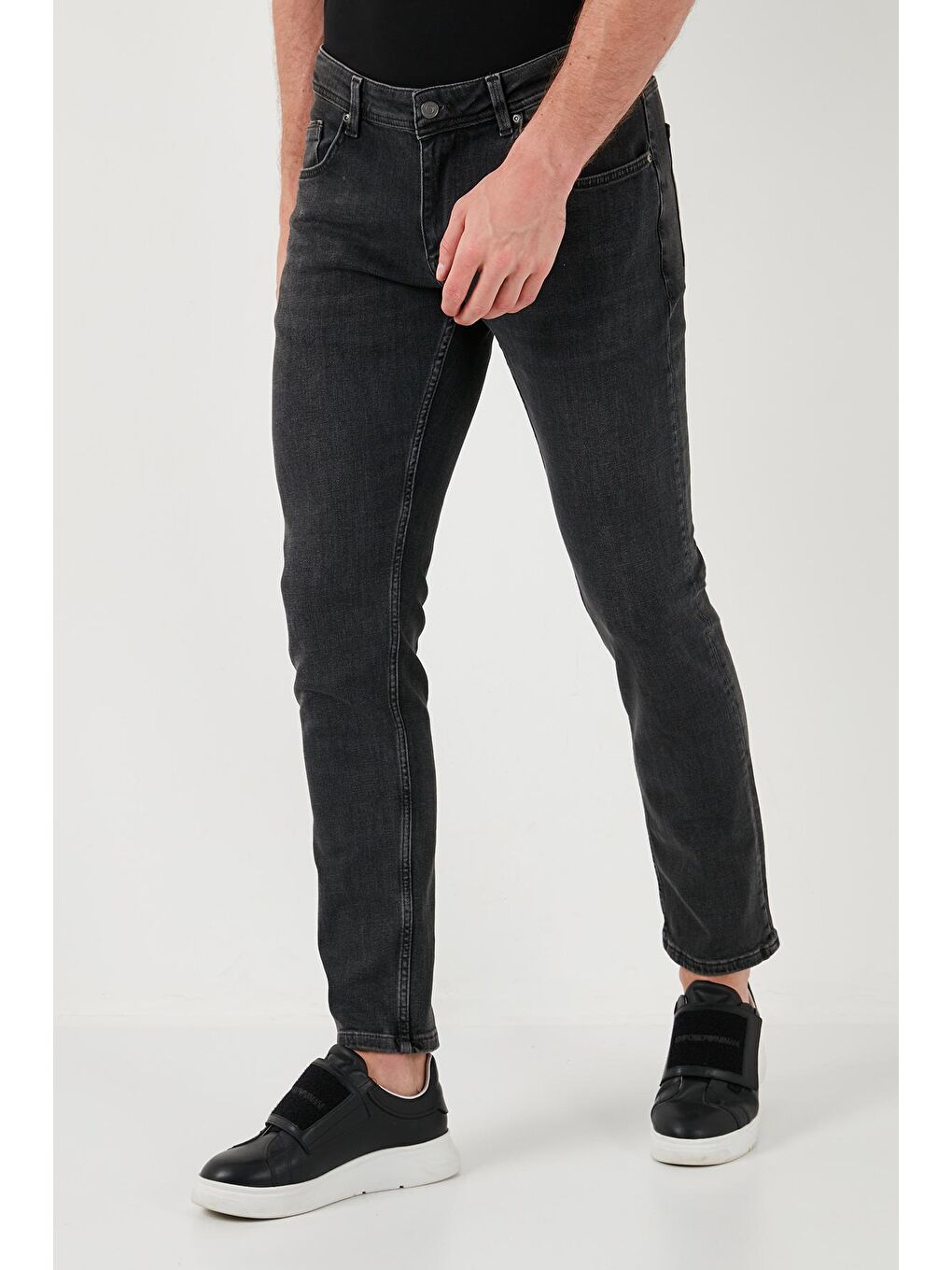 Buratti Siyah Normal Bel Regular Fit Boru Paça Erkek Jeans Pantolon