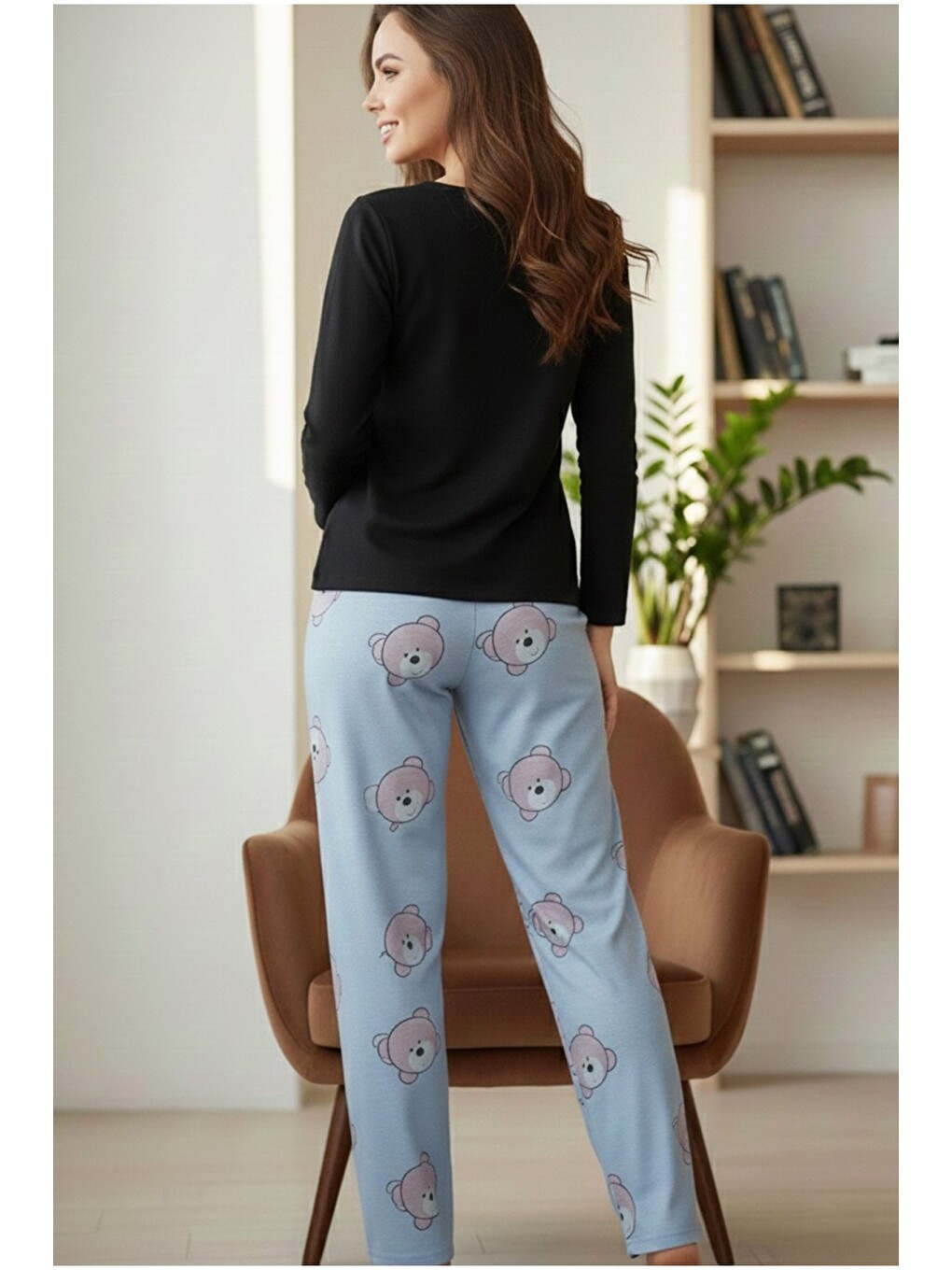 Karışık Pamuklu Örme Pijama Takım 7975-1