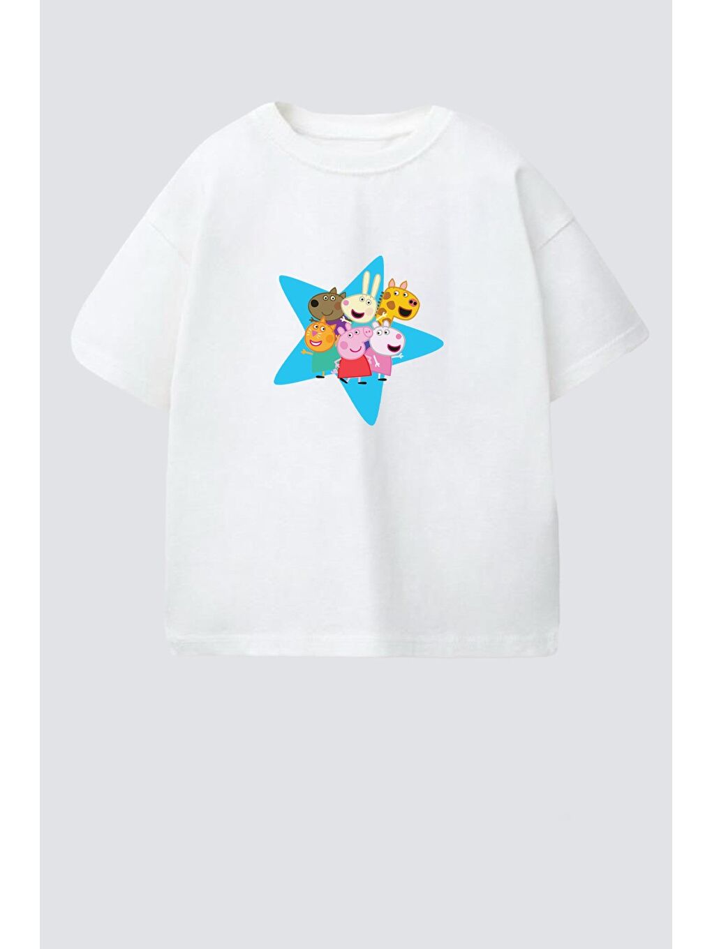 Ekru Kız Çocuk Pamuklu Bisiklet Yaka T-Shirt