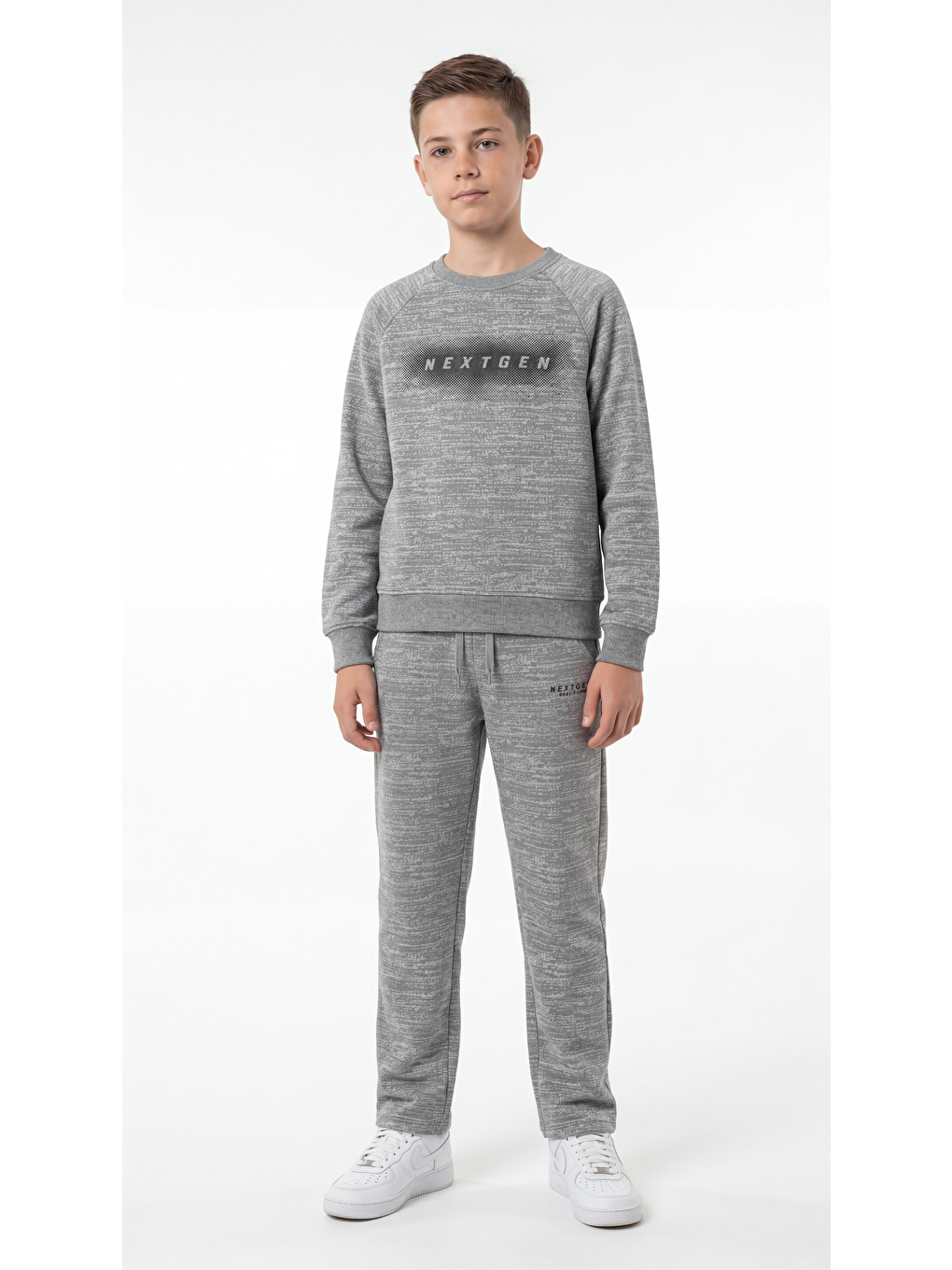 Gri Nextgen Baskılı Erkek Çocuk Alt Üst Eşofman Takımı