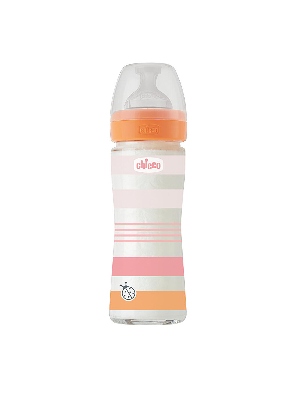 Wellbeing Yavaş Akış Pembe Cam Biberon 240 ml 0+ Ay-1