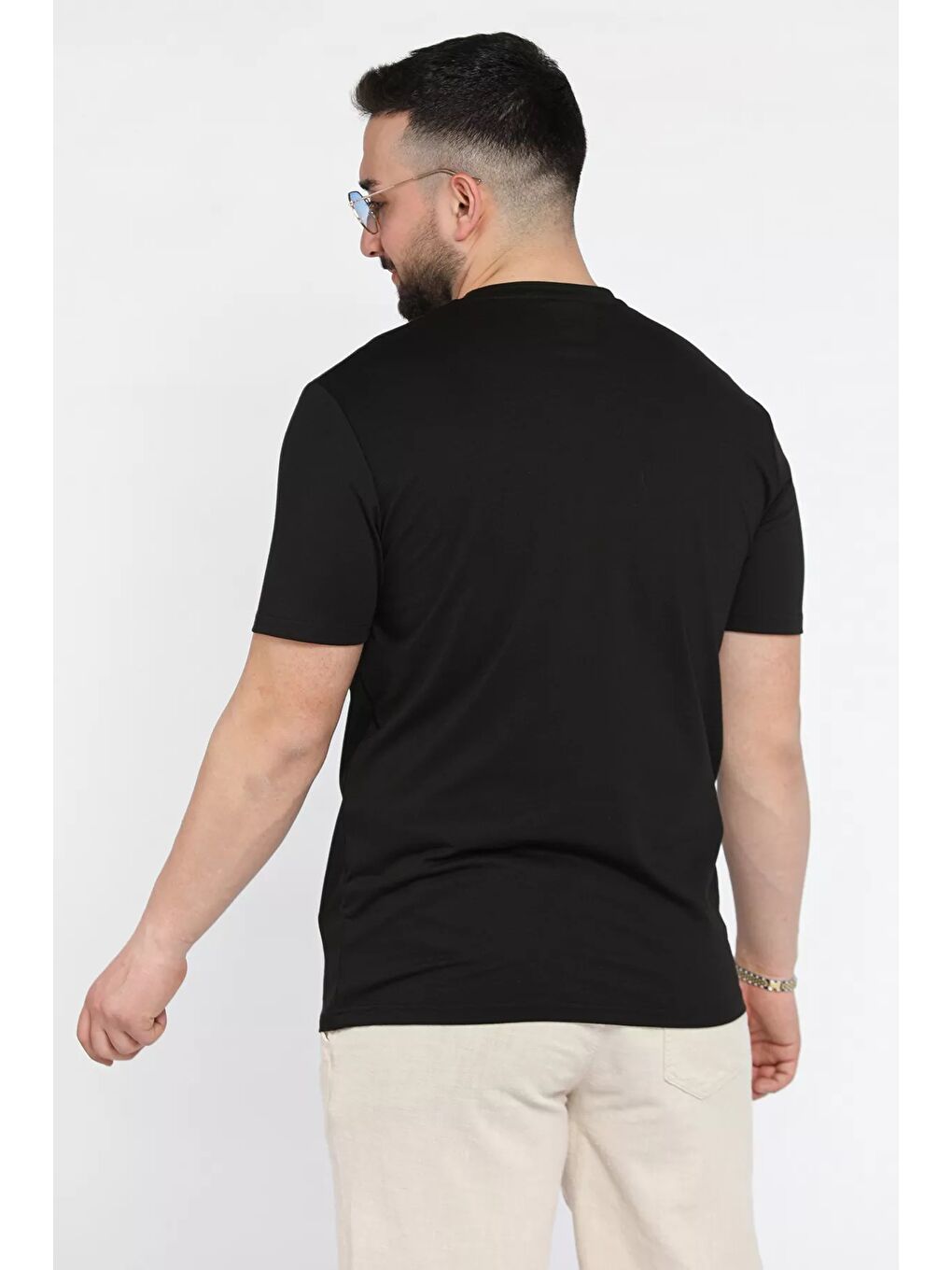 Siyah Baskılı Erkek Tişört-2