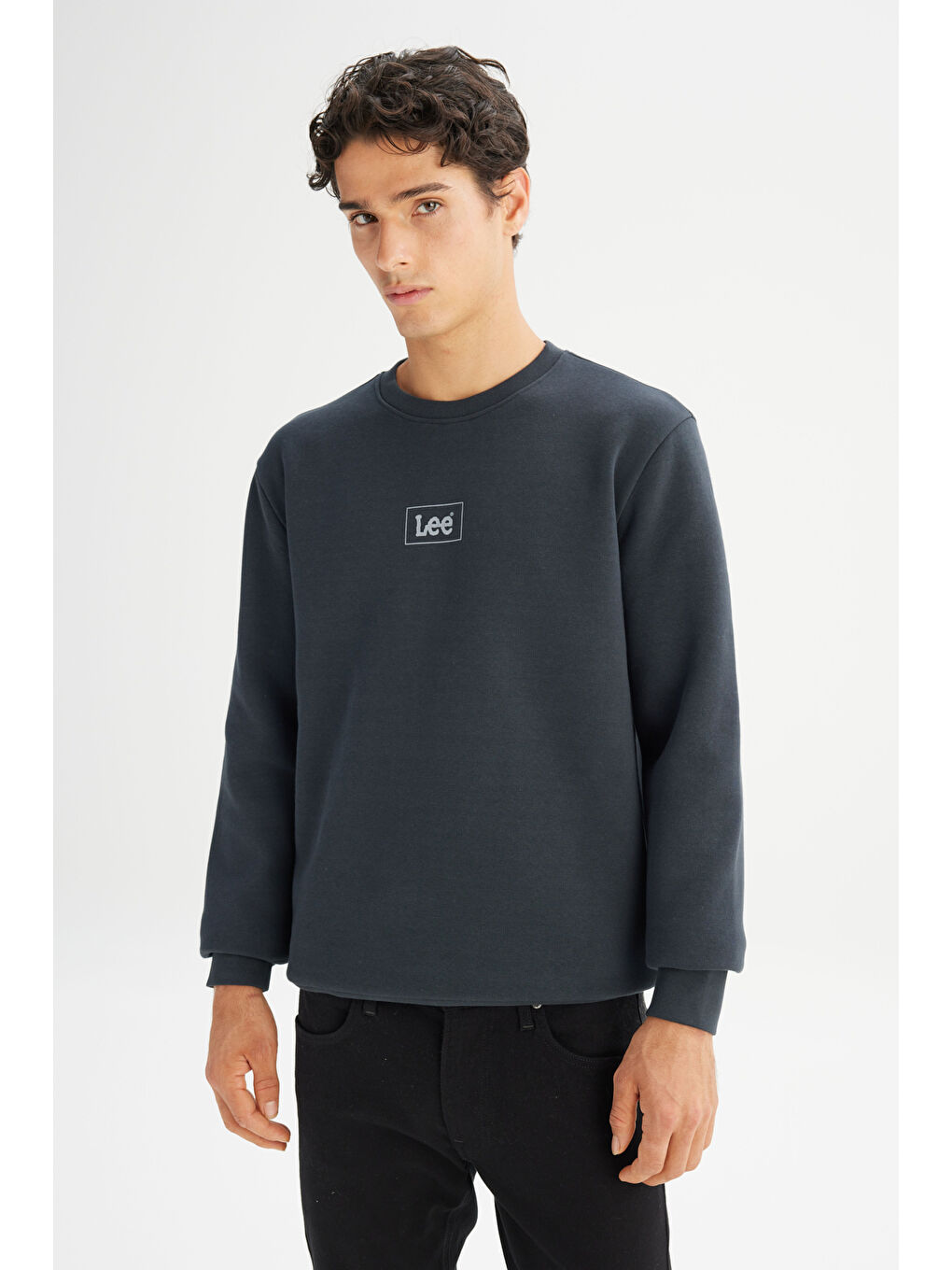 Antrasit Regular Fit Bisiklet Yaka İçi Polarlı Sweatshirt-2
