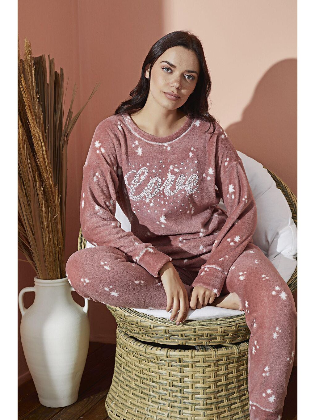Pembe Ultrasoft Pijama Takim 8890 -2
