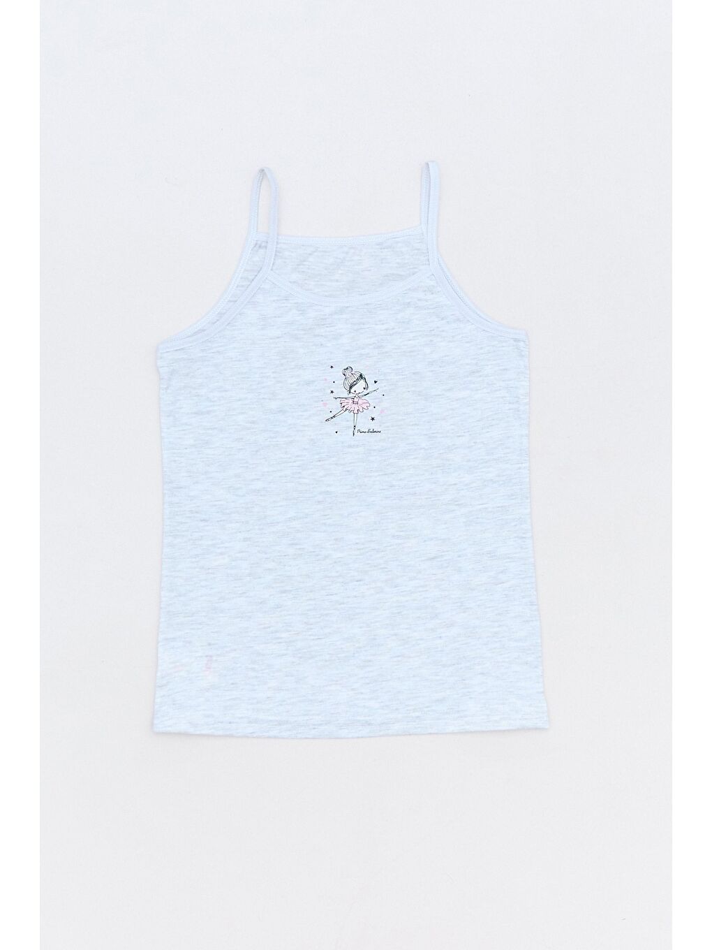 Ekru Balerin Baskılı 3 Lü Kız Çocuk Atlet-2