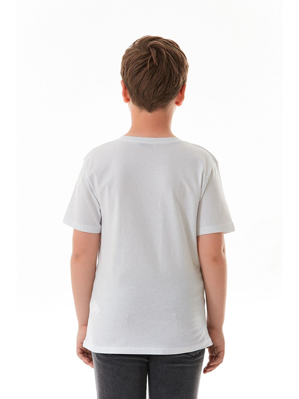 Beyaz Kaplan Baskılı Erkek Çocuk Tişört-3