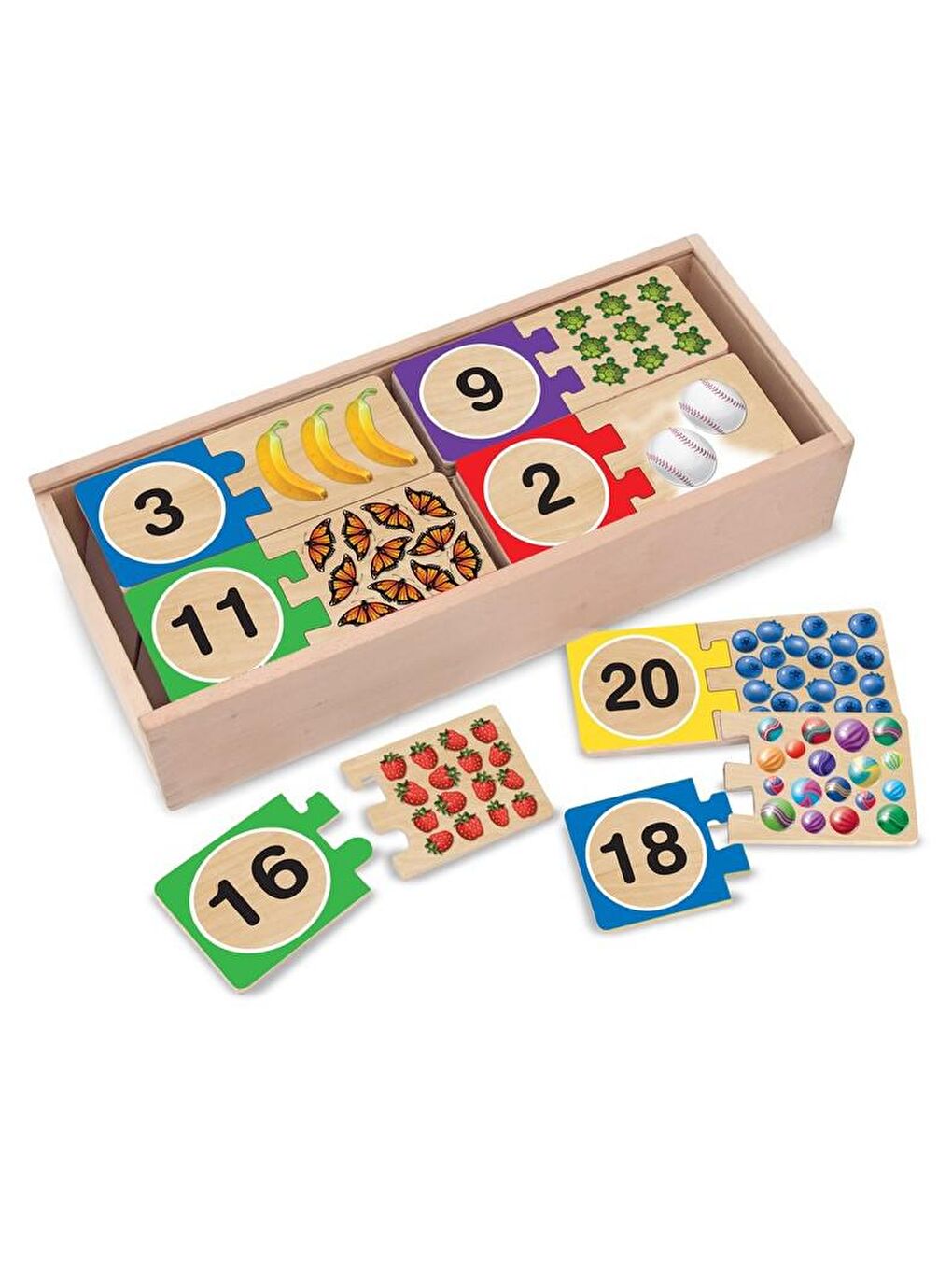 Melissa and Doug Karışık Ahşap Sayılar Eşleştirme Yapbozu - 1