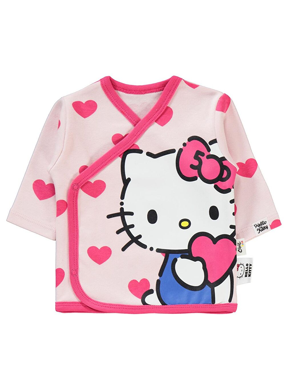 Civil Açık Pembe Hello Kitty Kız Bebek 3'lü Zıbın Takımı 0-1 Ay Açık Pembe - 2