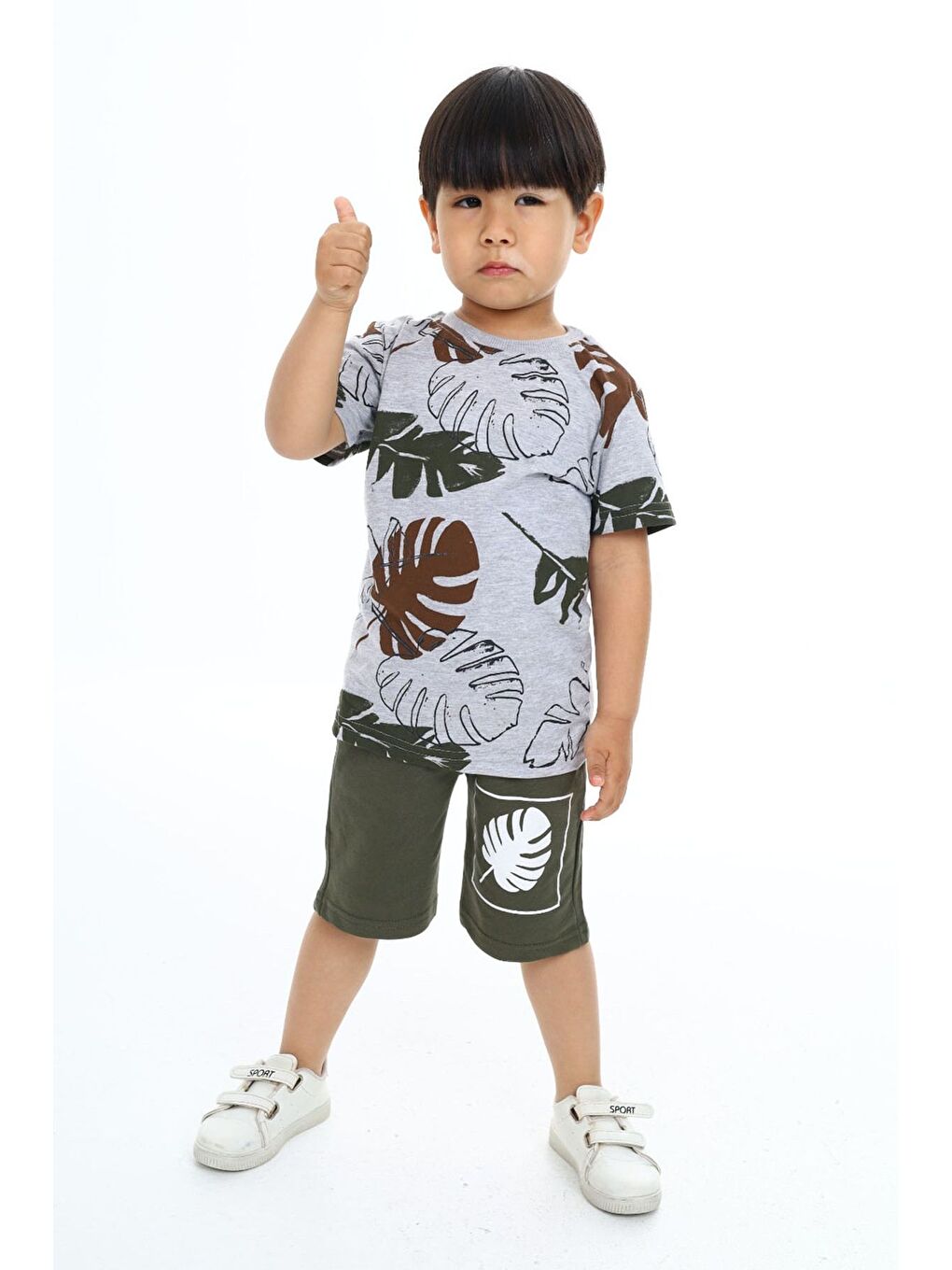 Haki Şortlu Erkek Çocuk takım-1