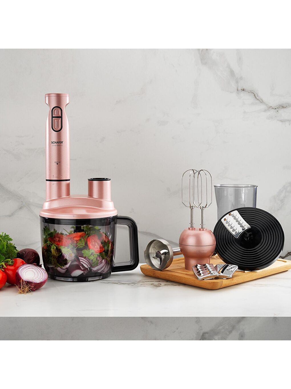 SCHAFER Siyah-Bakır Chef Blend Mega Blender Set-Rosegold