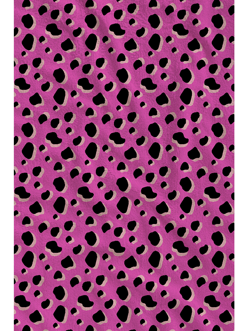 Pembe Siyah Leopar Desenli 70x150 Cm Dijital Baskılı Plaj Ve Banyo Havlusu-1