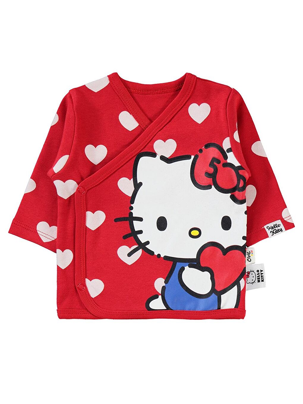 Civil Kırmızı Hello Kitty Kız Bebek 3'lü Zıbın Takımı 0-1 Ay Kırmızı - 2