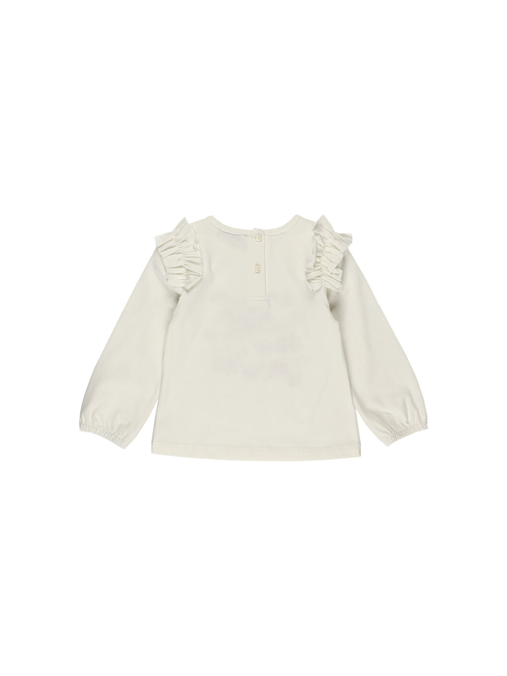 Beyaz Kız Çocuk Baskılı Tişört-1