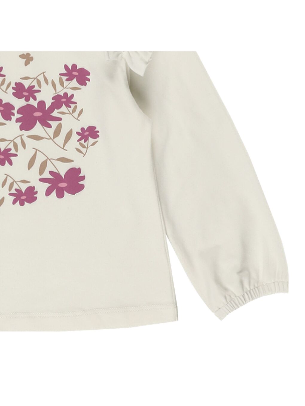 Beyaz Kız Çocuk Baskılı Tişört-2