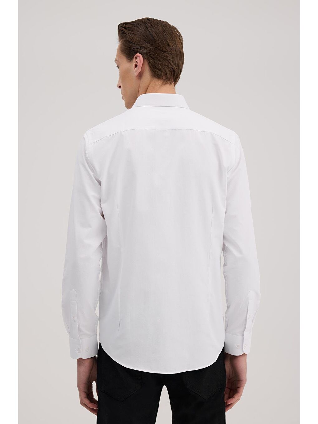 Beyaz Comfort Fit Pamuk Karışımlı Gömlek-3