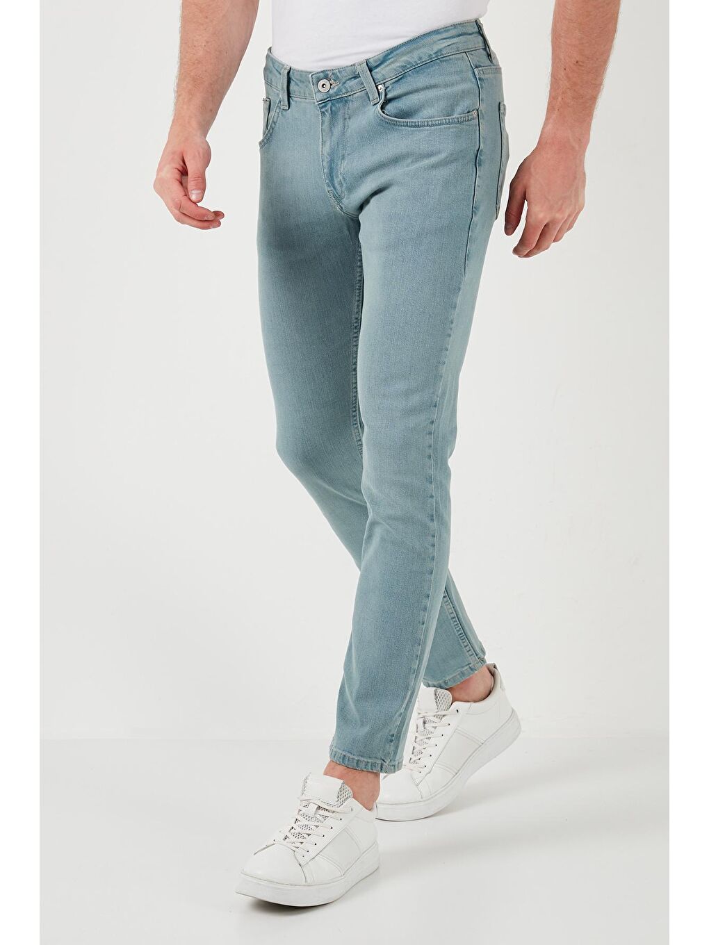 Buratti Yeşil Normal Bel Regular Fit Boru Paça Erkek Jeans Pantolon