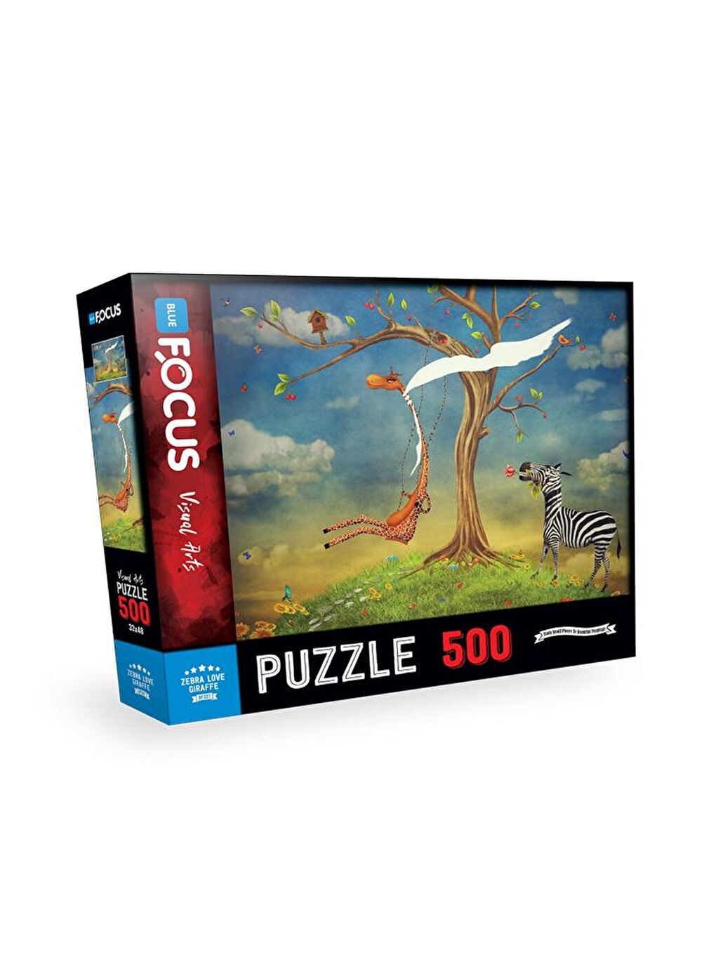 Blue Focus Karışık 500 Parça Puzzle - Zebranın Aşkı Zürafa (Zebra Love Giraffe) - 1