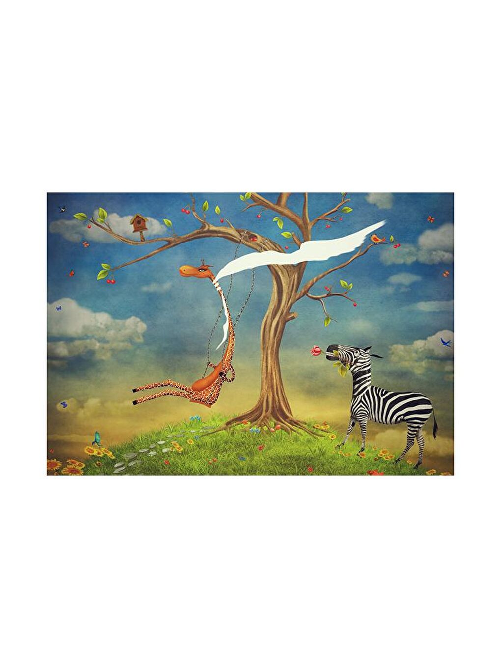 Blue Focus Karışık 500 Parça Puzzle - Zebranın Aşkı Zürafa (Zebra Love Giraffe) - 2