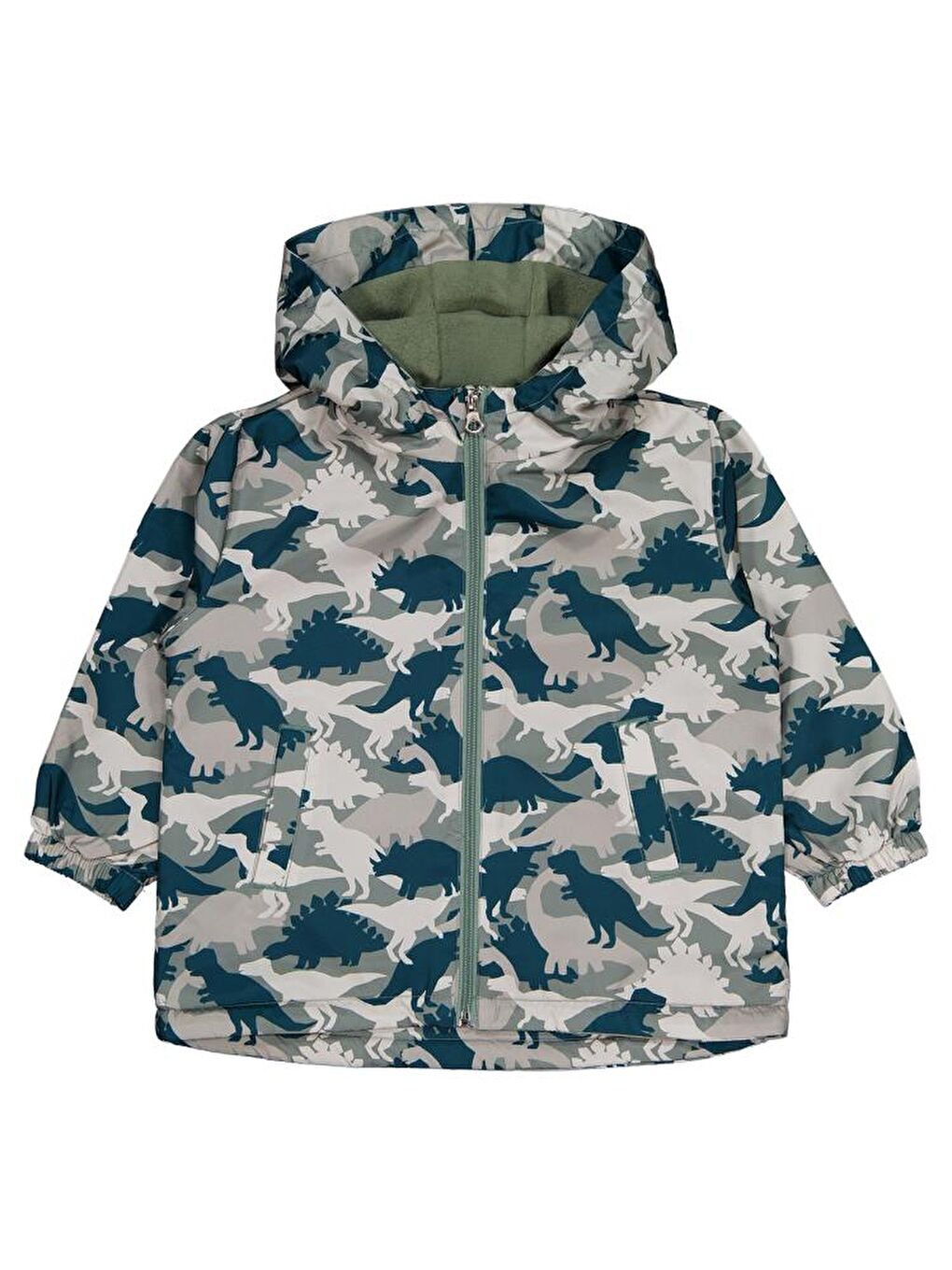 Haki Boys Dinozor Baskılı 2-5 Yaş Yağmurluk-1