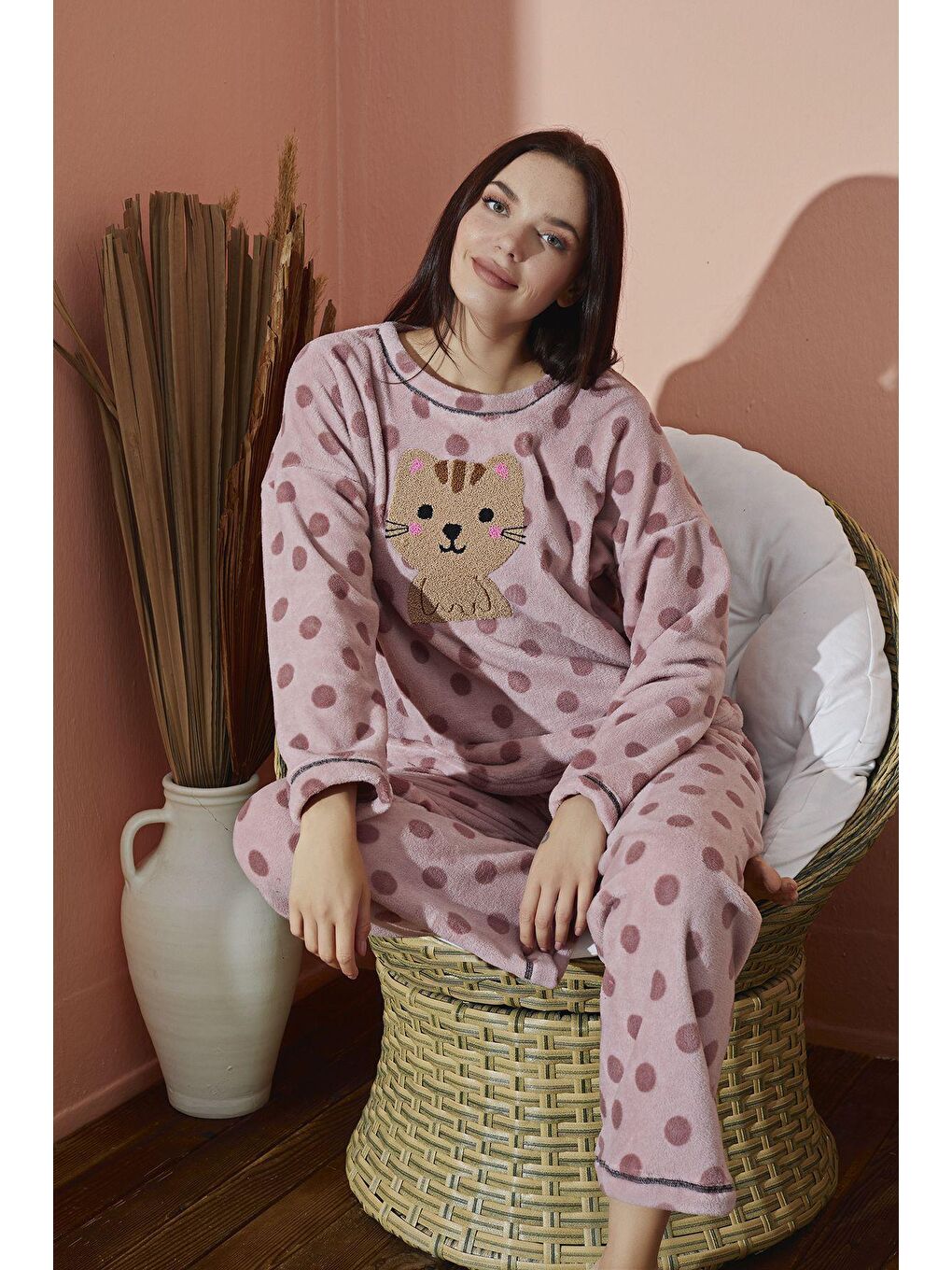 ELİTOL Pudra Ultrasoft Pijama Takim 8897 -3