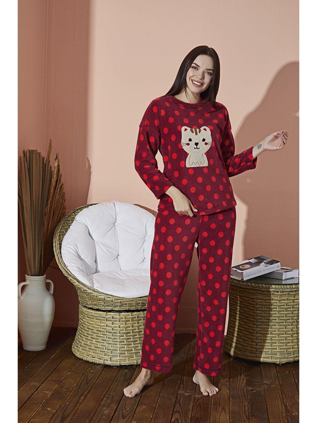 ELİTOL Bordo Ultrasoft Pijama Takim 8897 -1 - 1