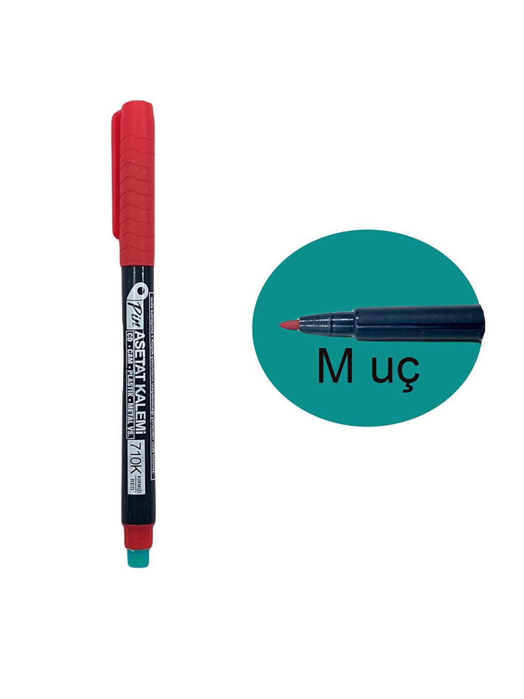710M Asetat Kalemi M Uç 2 Siyah 2 Mavi 1 Kırmızı 5 Li Set-1