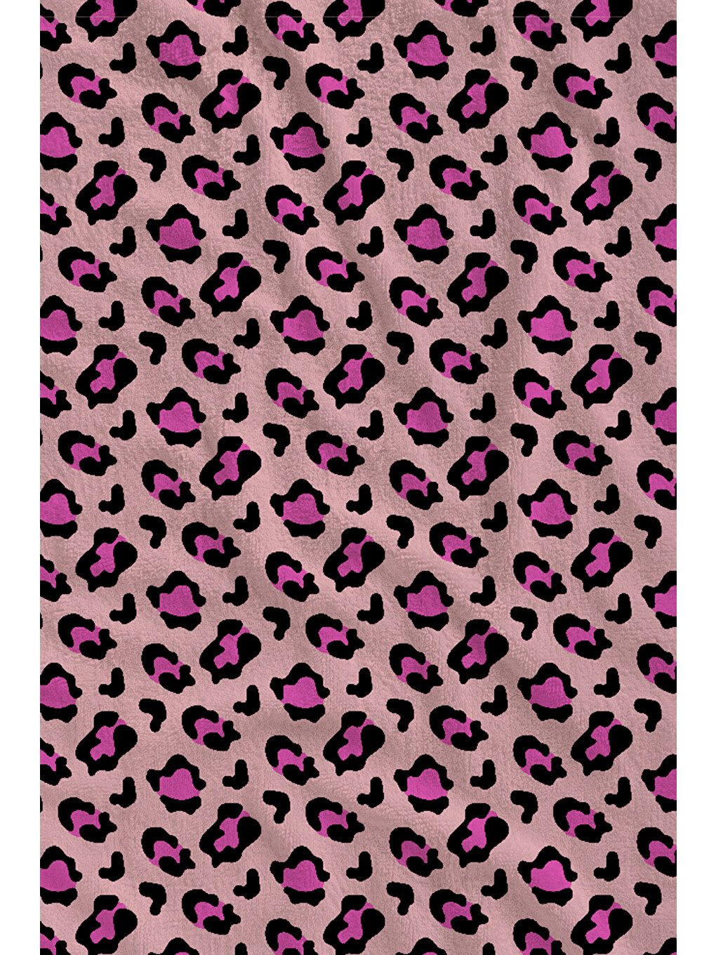 Bej Pembe Leopar Desenli 70x150 Cm Dijital Baskılı Plaj Ve Banyo Havlusu-1