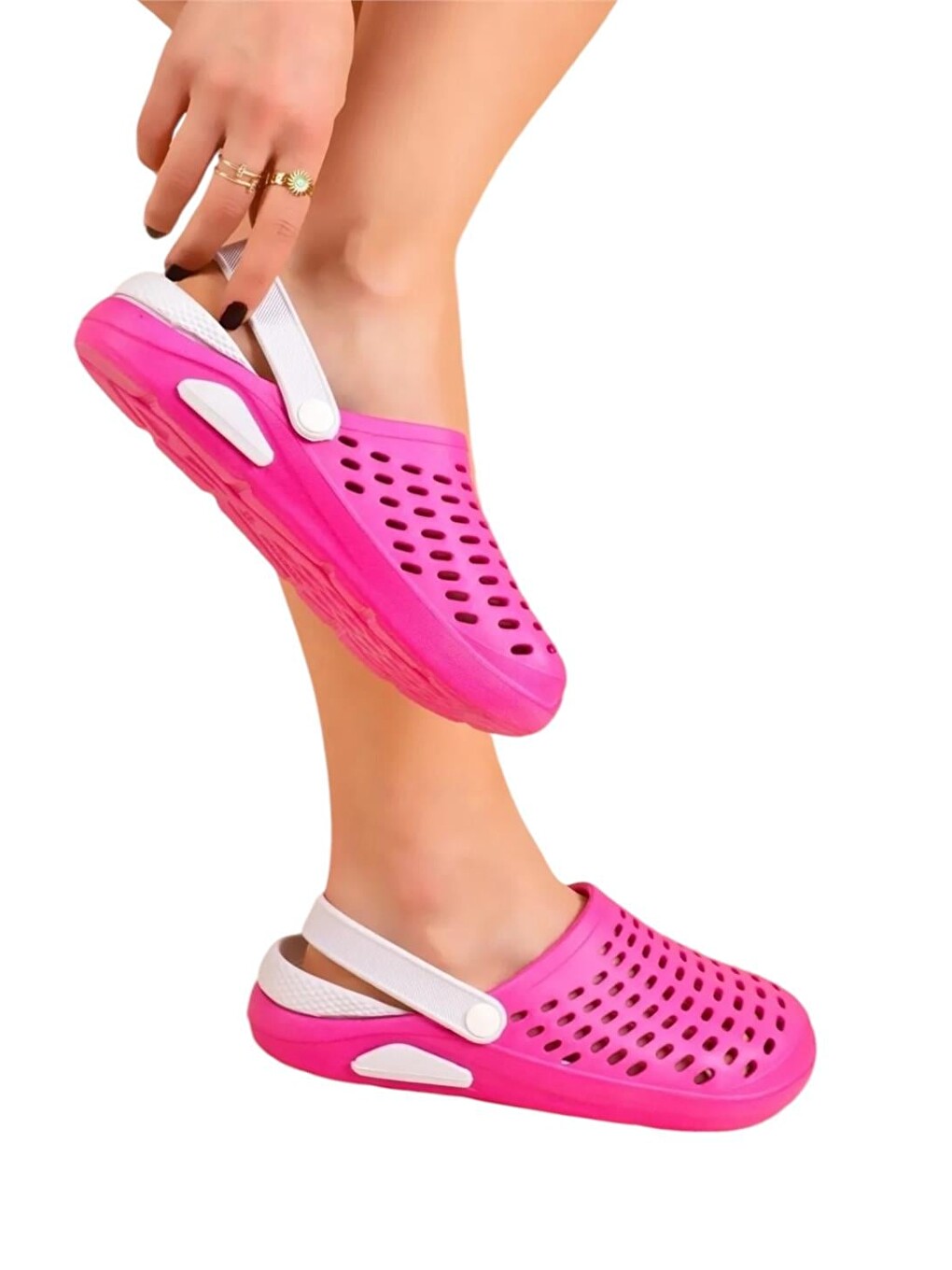 Unisex Comfort Eva Taban Terlik Pembe - Beyaz-3