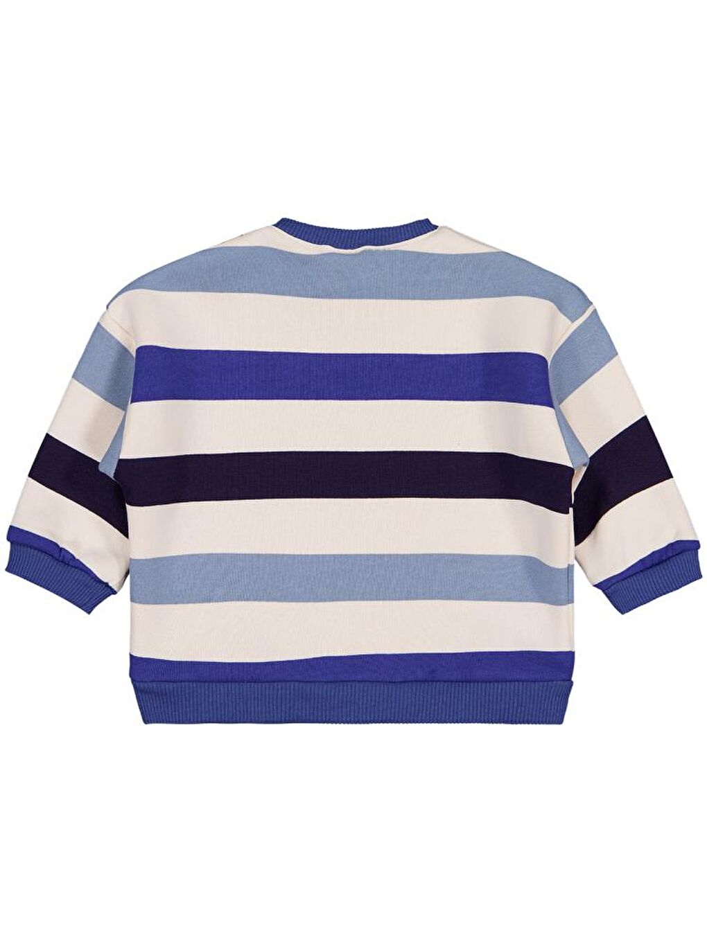İndigo Baby Ayıcık Baskılı Çizgili 6-18 Ay Sweatshirt-1