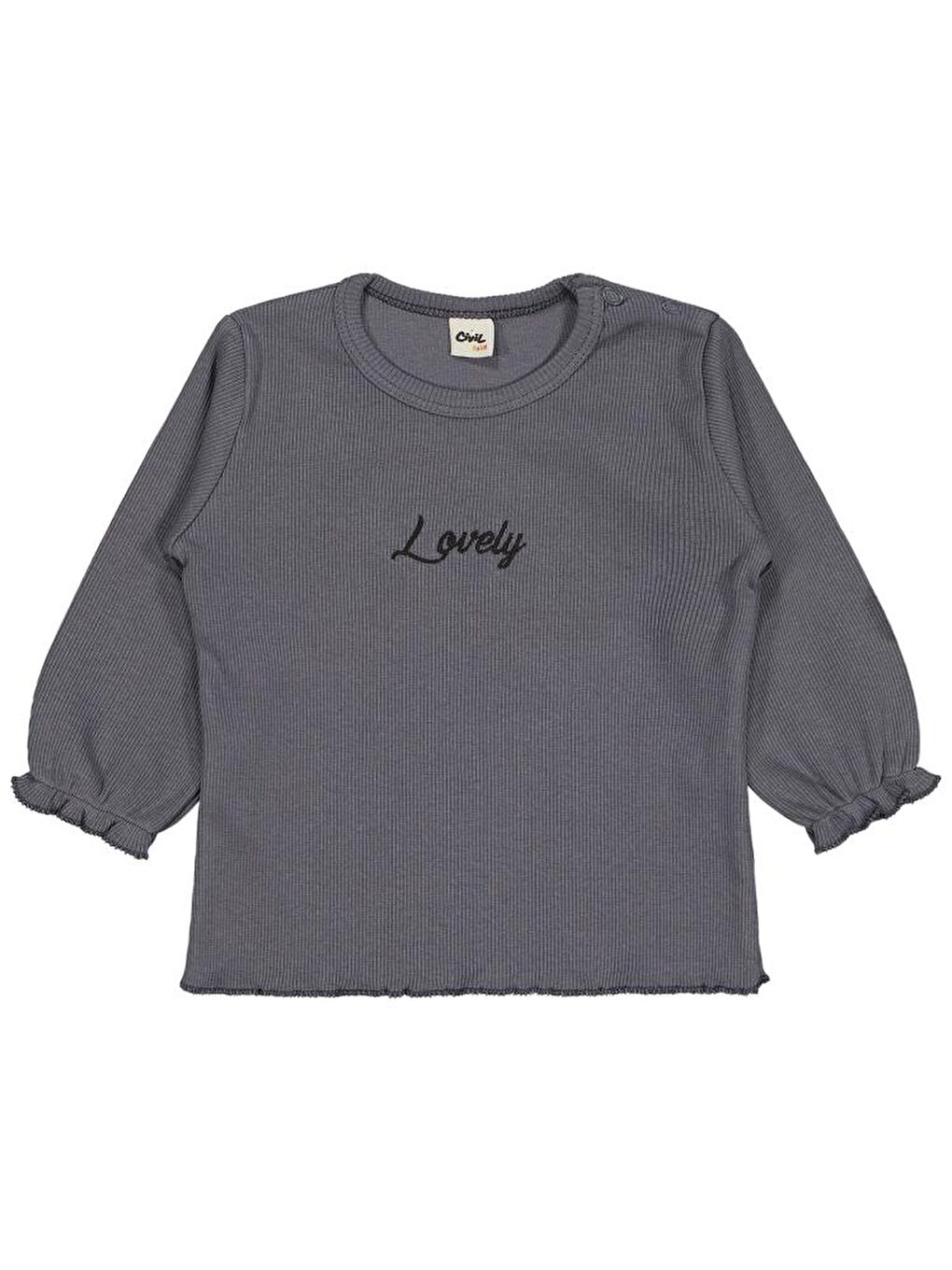 Gri Baby Lovely Nakışlı 6-18 Ay Sweatshirt-1