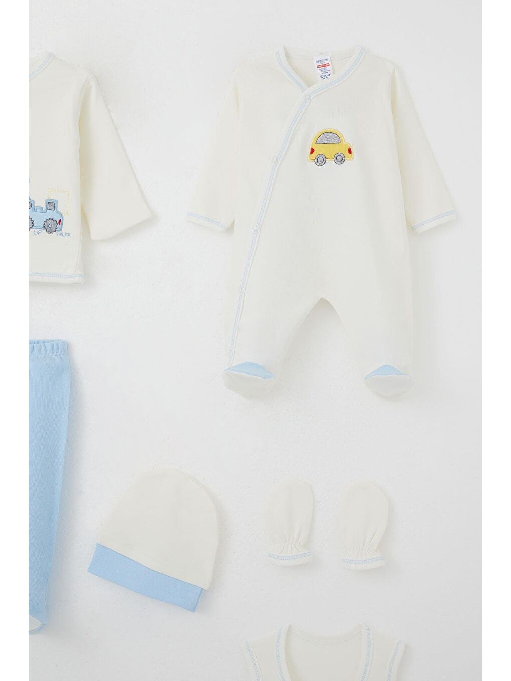 Erkek Bebek Hastane Çıkışı 8 Li Sevimli Minik Oto Kurtarıcı Beyaz (0-3 Ay)-3