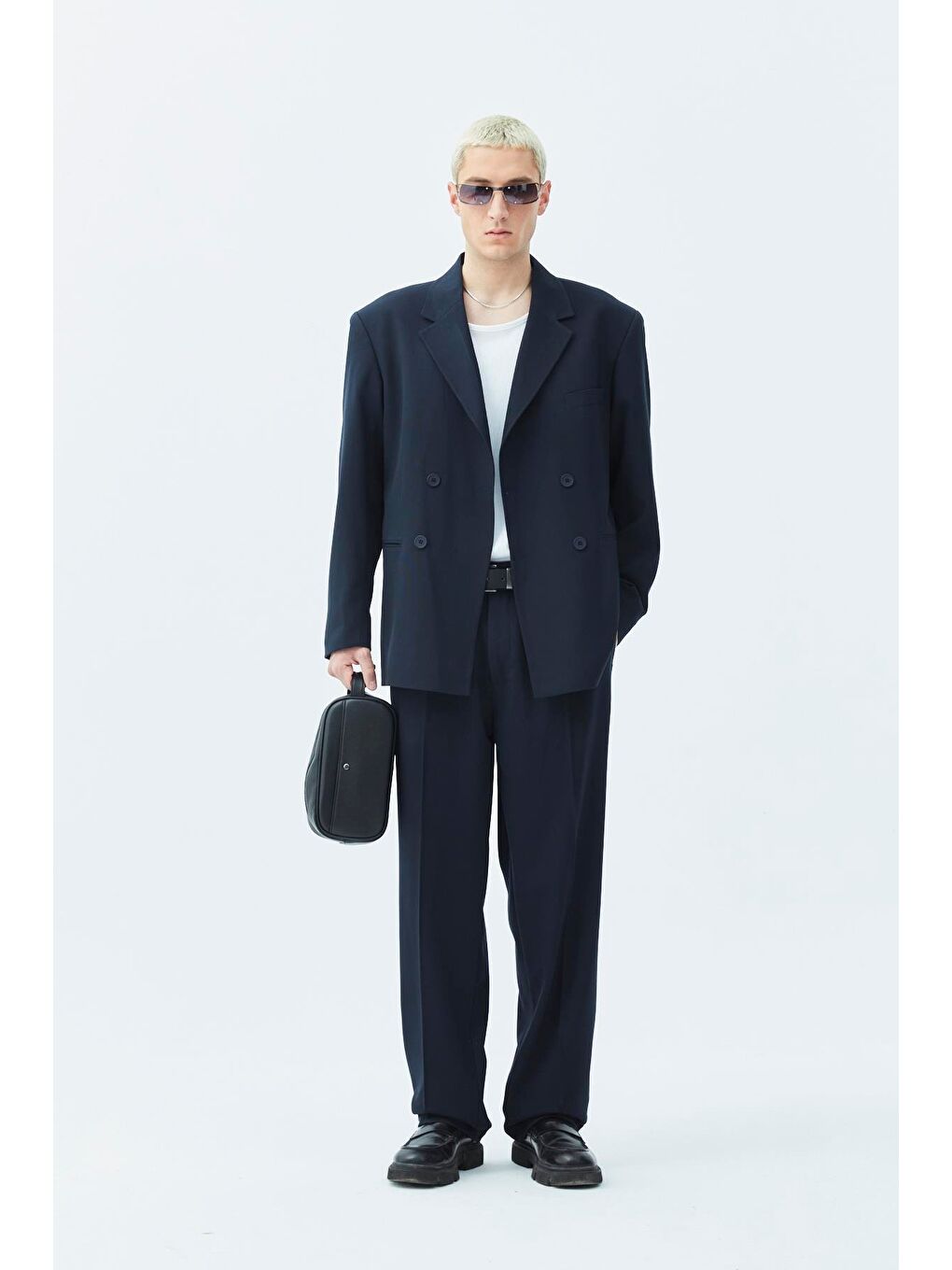 Rahat Kalıp Kruvaze Takım Elbise Lacivert