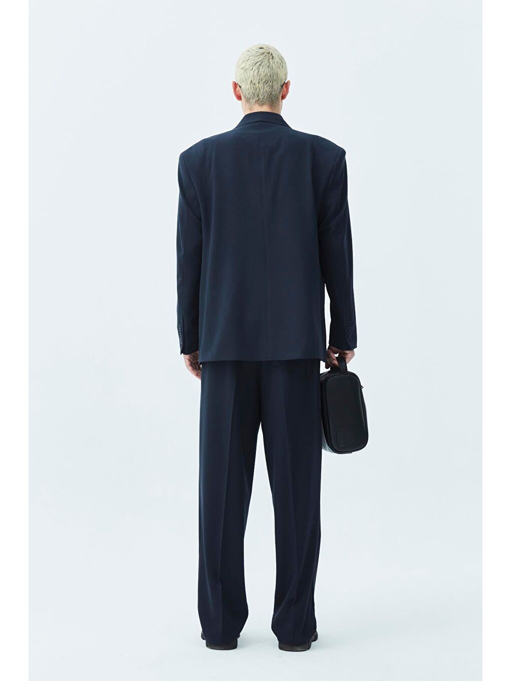 Rahat Kalıp Kruvaze Takım Elbise Lacivert-2