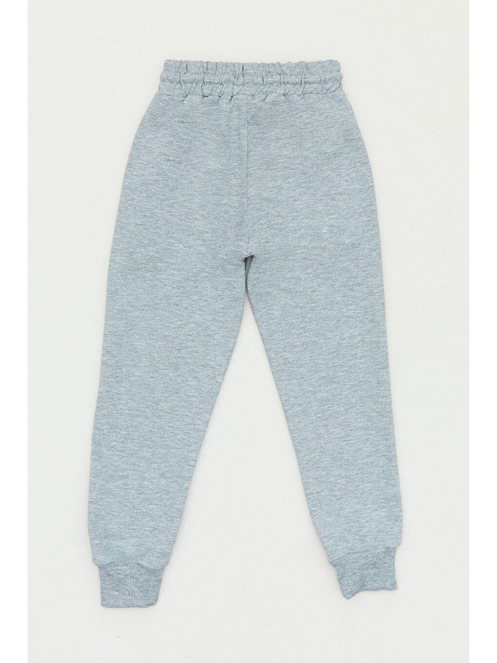 Gri Yazı Baskılı Beli Lastikli Jogger Erkek Çocuk Eşofman Altı-1