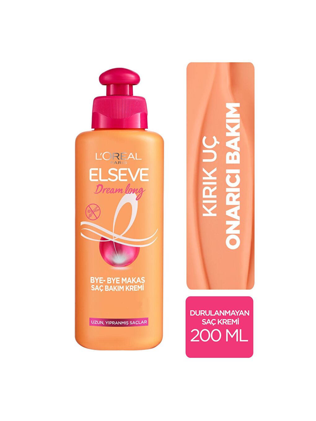 L'Oreal Paris Şeffaf Elseve Dream Long Bye-Bye Makas Saç Bakım Kremi 200 ml