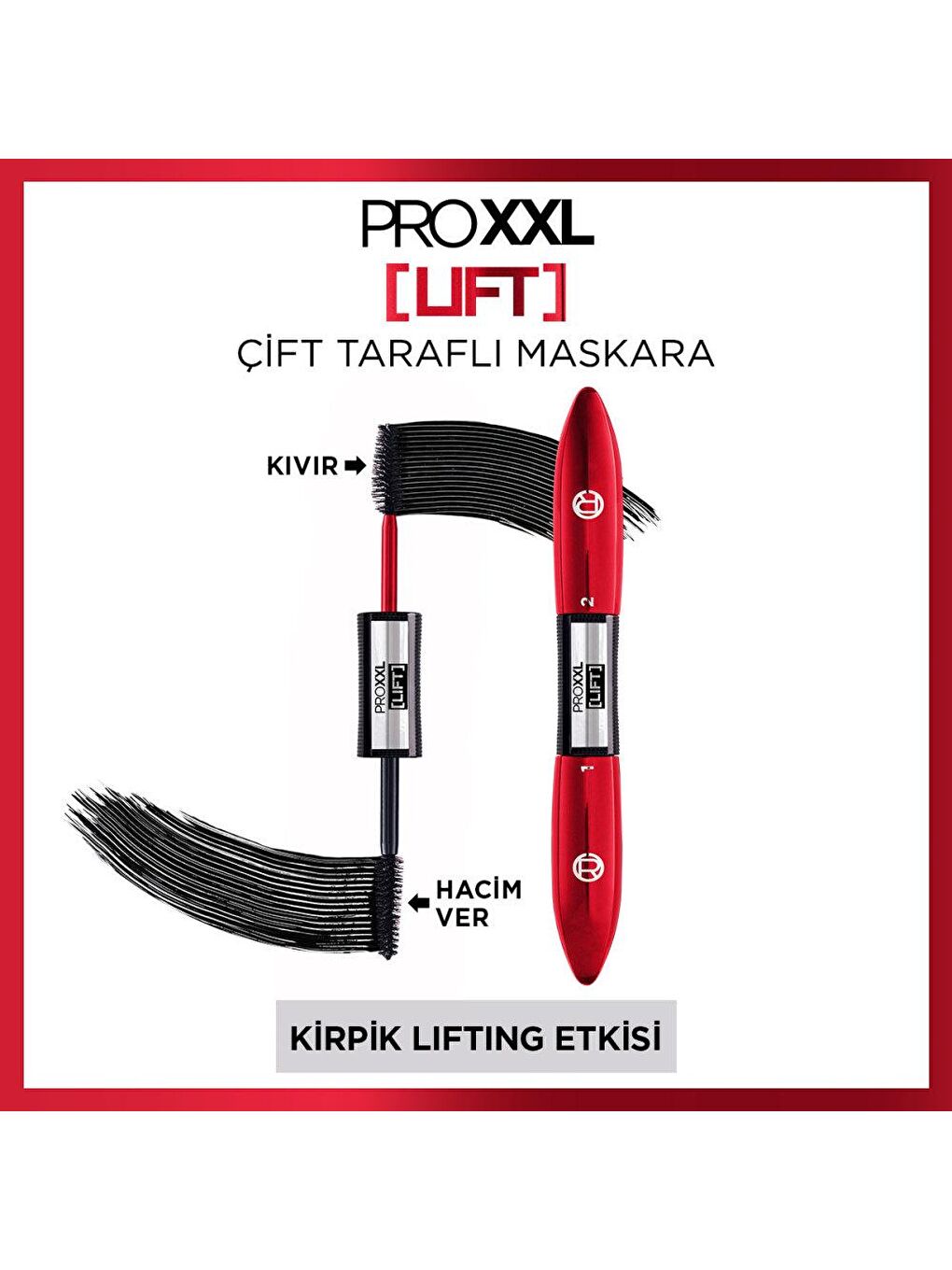 L'Oreal Paris Siyah Pro XXL Lift Çift Taraflı Maskara - Kirpik Lifting Etkisi