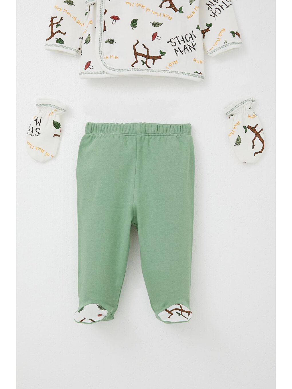 Erkek Bebek Hastane Çıkışı 5 Li Ağaç Adam Desenli Beyaz (0-3 Ay)-3