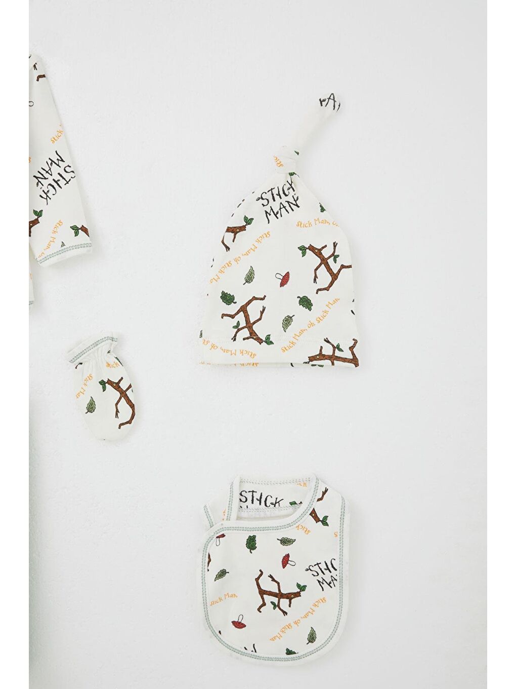 Erkek Bebek Hastane Çıkışı 5 Li Ağaç Adam Desenli Beyaz (0-3 Ay)-4
