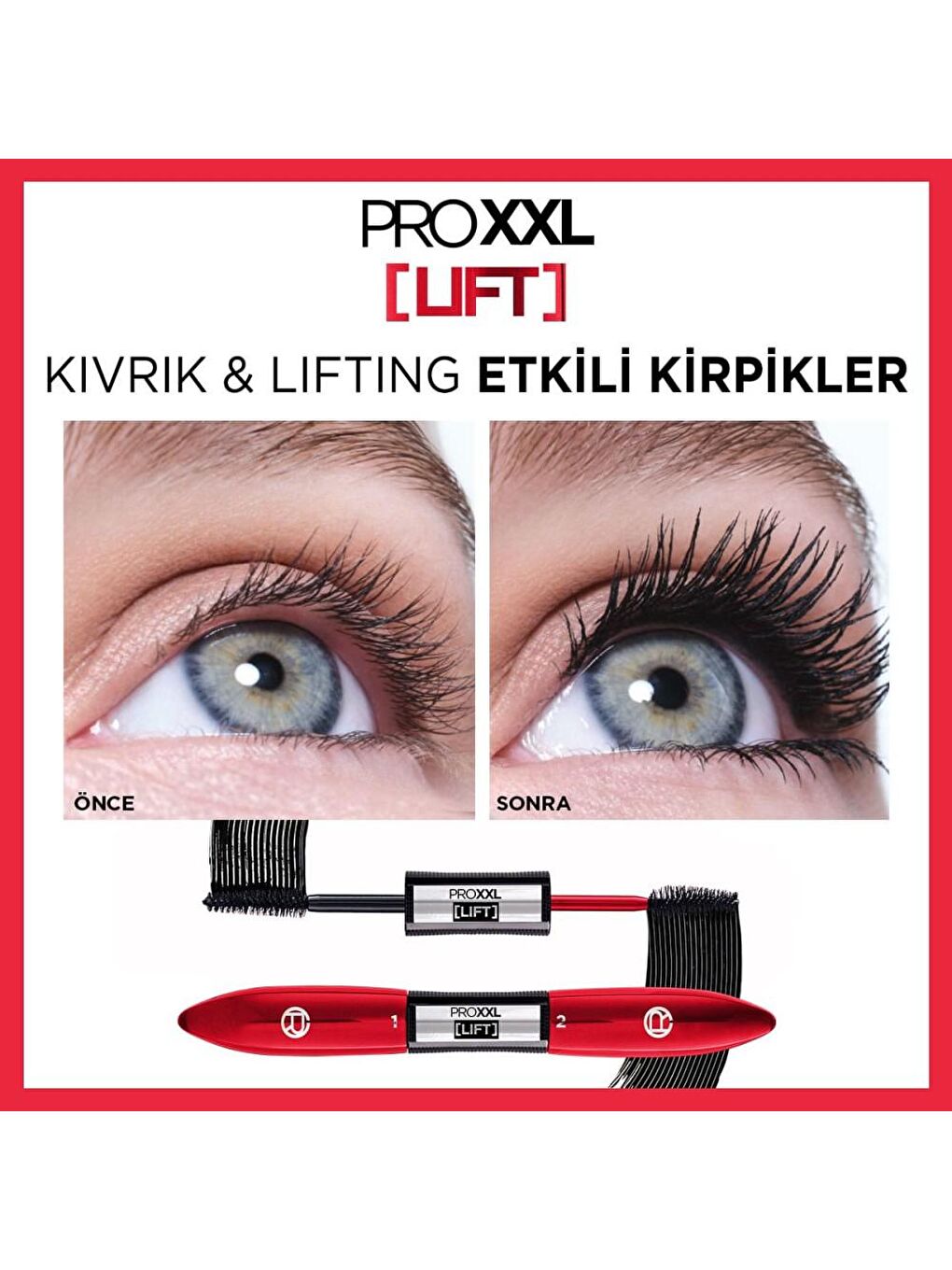 L'Oreal Paris Siyah Pro XXL Lift Çift Taraflı Maskara - Kirpik Lifting Etkisi - 1